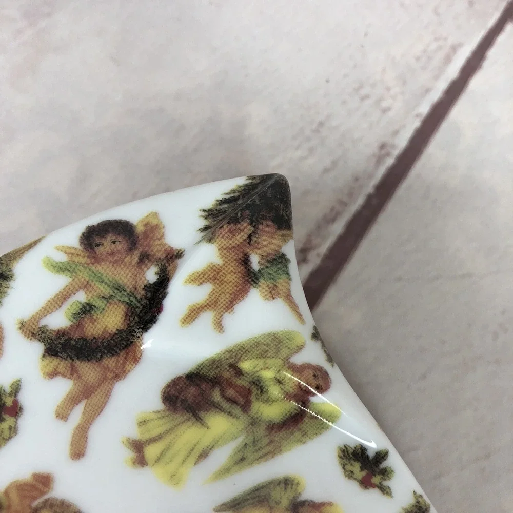 Ceramic Napkin Holder Angels Cupid Kitchen‎ Decor Christmas Holiday